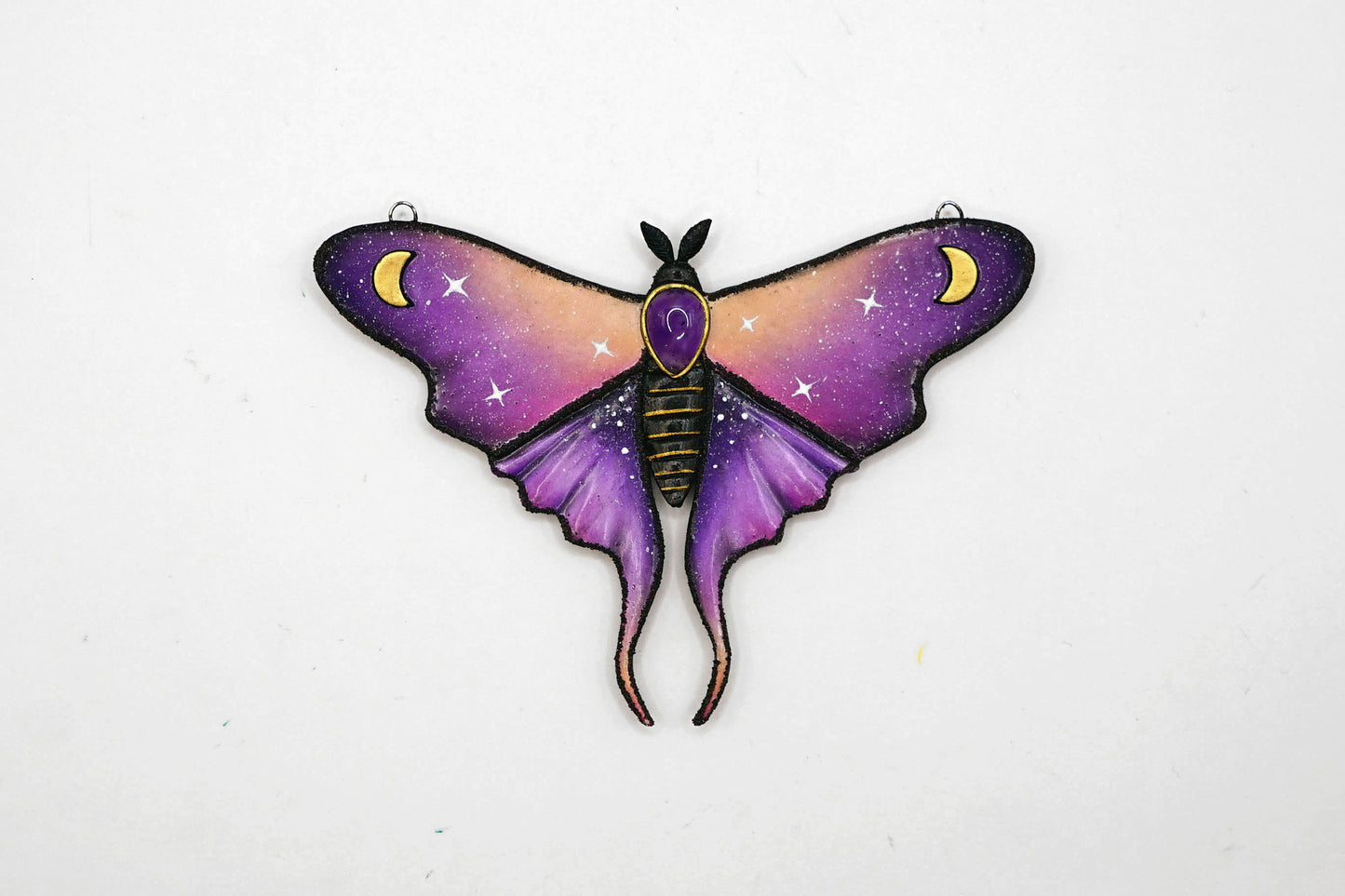 Galaxy luna moth necklace (Violet Sky Moth)