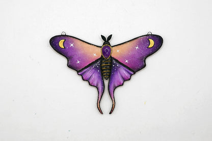 Galaxy luna moth necklace (Violet Sky Moth)