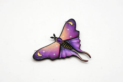 Galaxy luna moth necklace (Violet Sky Moth)