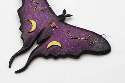 Galaxy luna moth necklace (Violet Sky Moth)