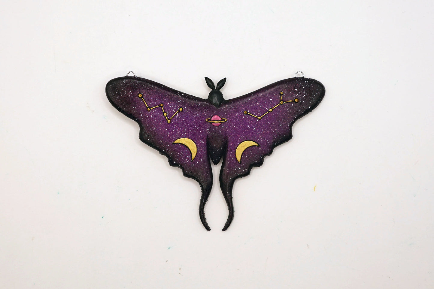 Galaxy luna moth necklace (Violet Sky Moth)