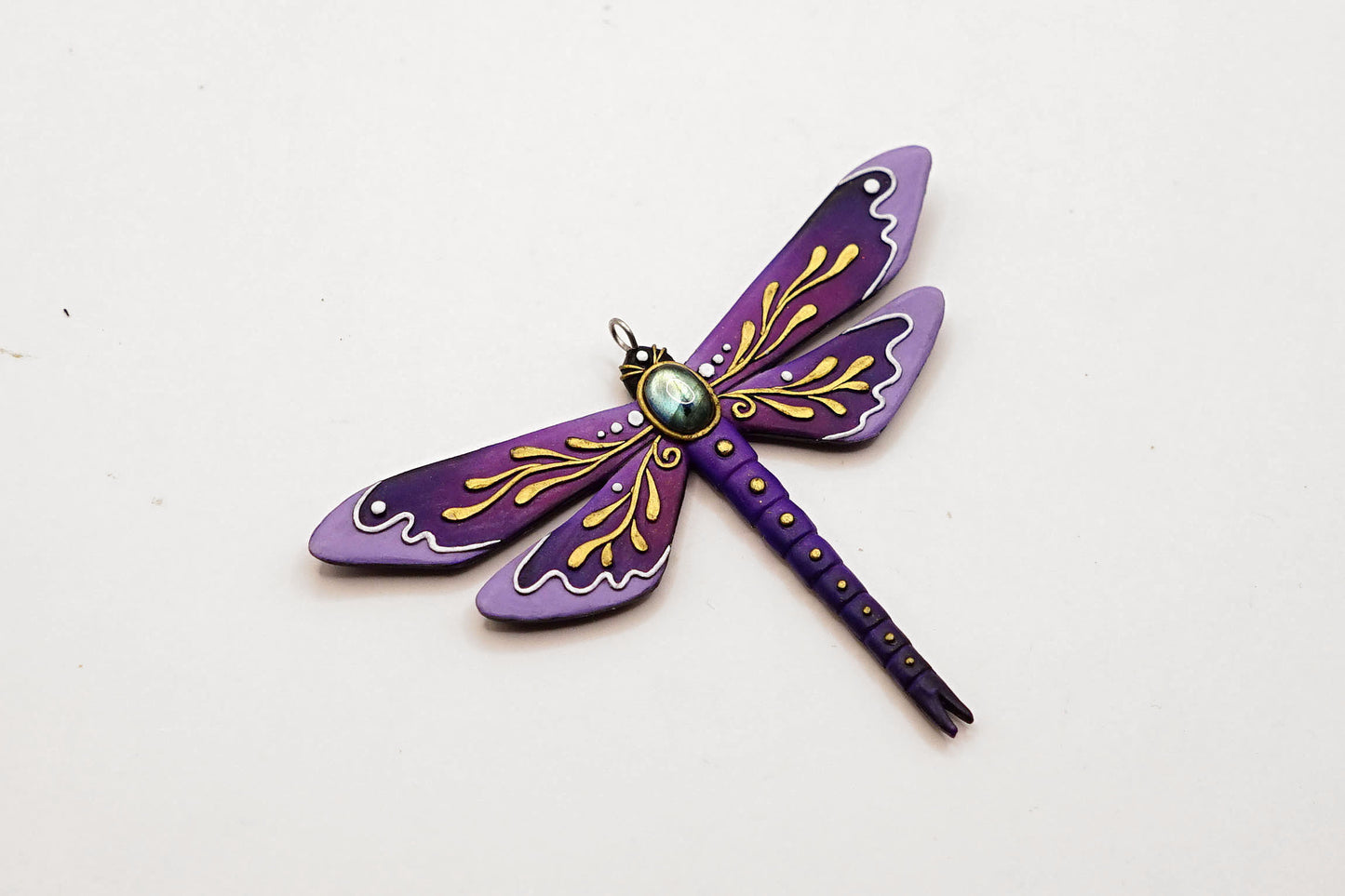 Botanical dragonfly pendant