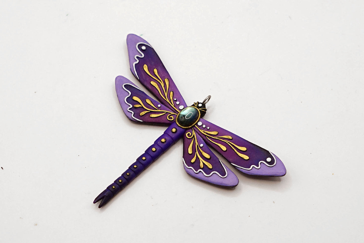 Botanical dragonfly pendant