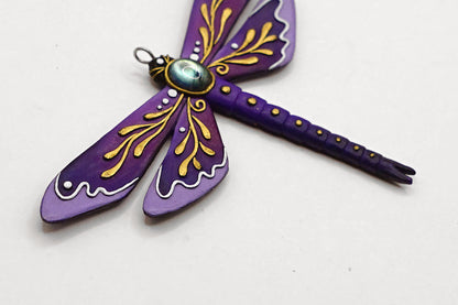 Botanical dragonfly pendant