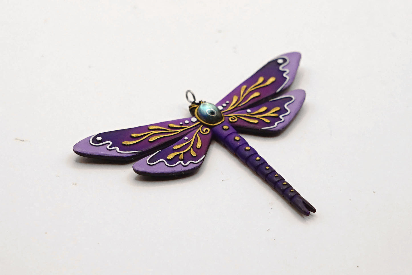 Botanical dragonfly pendant