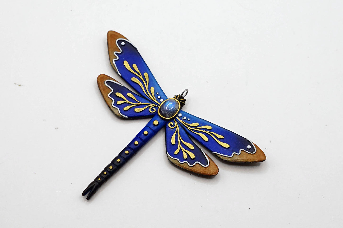 Botanical dragonfly pendant