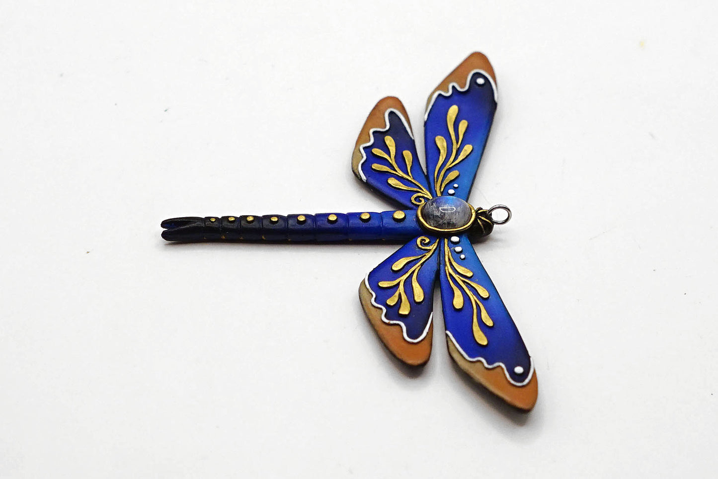 Botanical dragonfly pendant