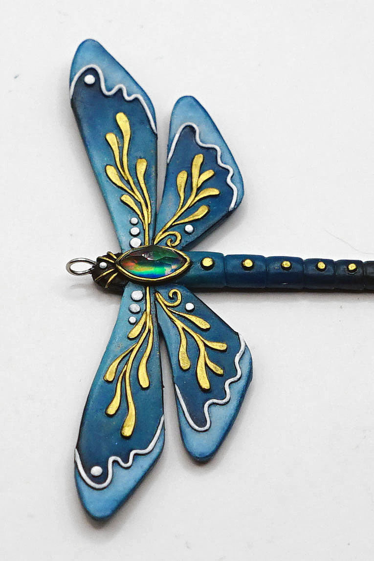Botanical dragonfly pendant