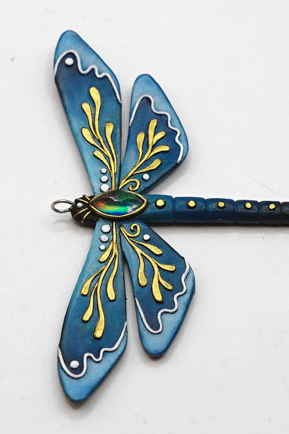 Botanical dragonfly pendant