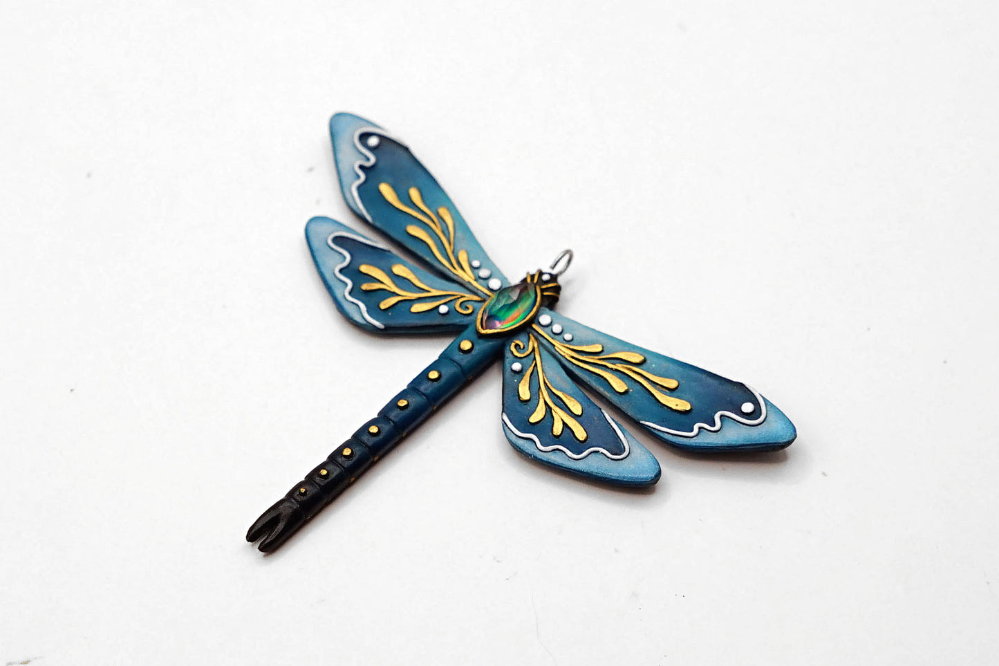 Botanical dragonfly pendant