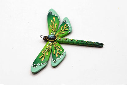 Botanical dragonfly pendant