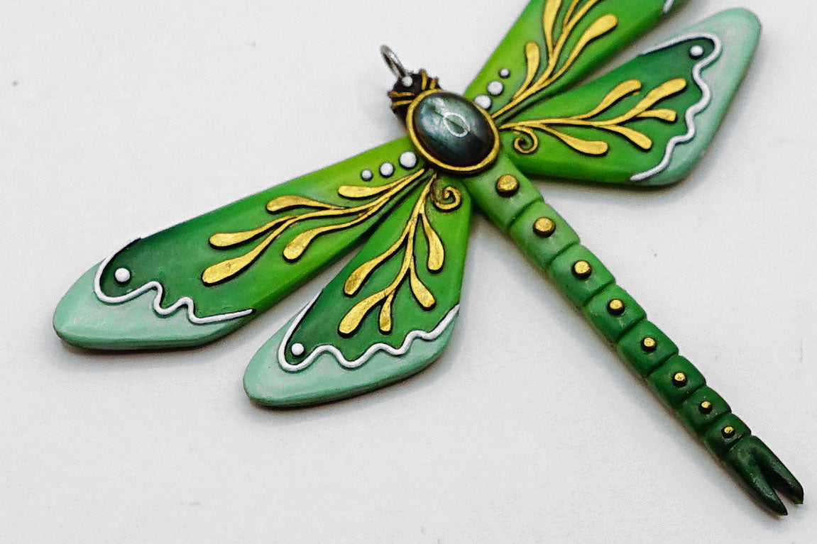 Botanical dragonfly pendant