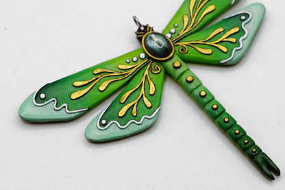 Botanical dragonfly pendant