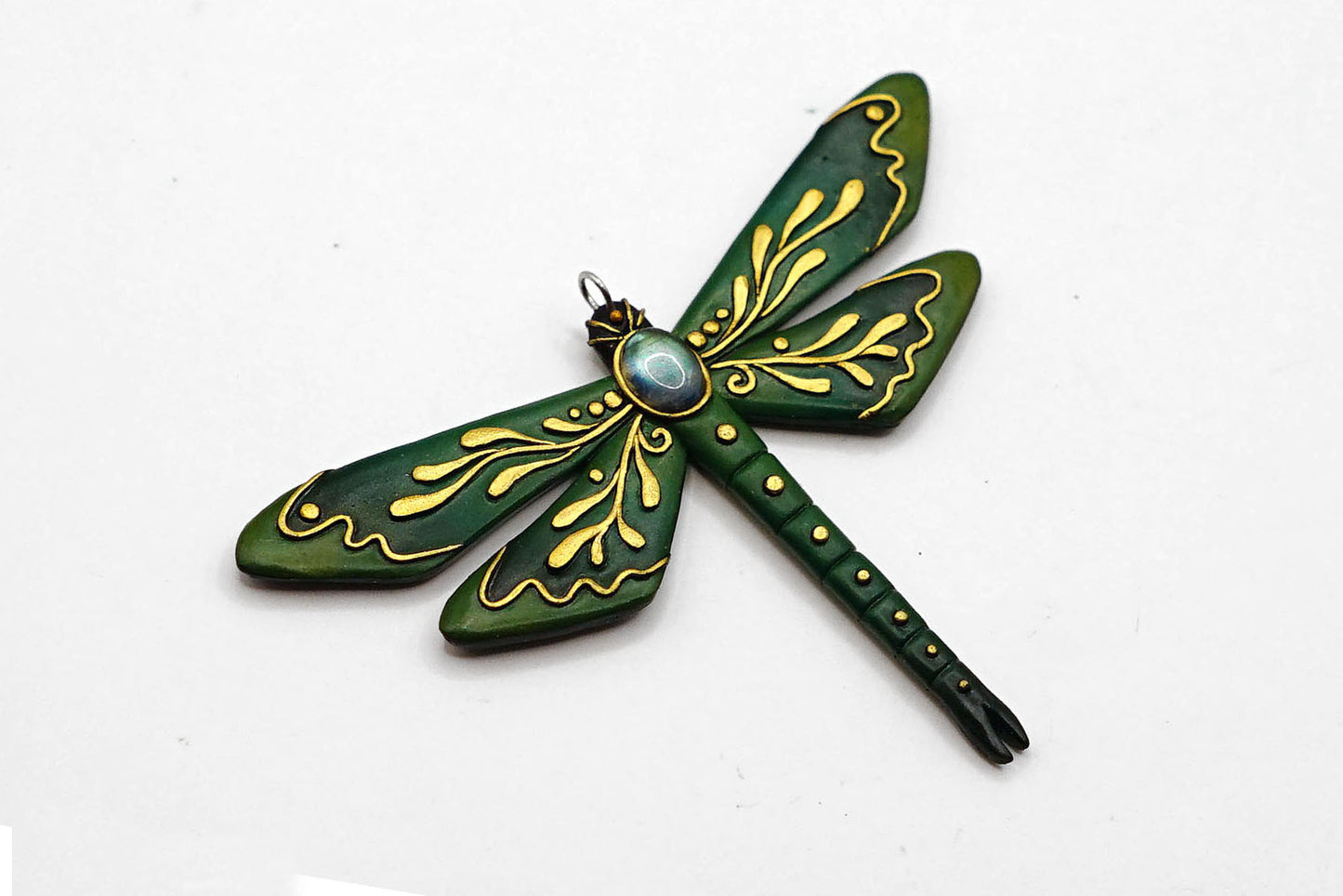Botanical dragonfly pendant