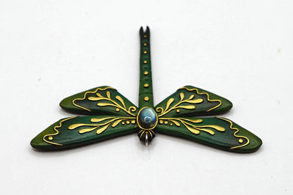 Botanical dragonfly pendant
