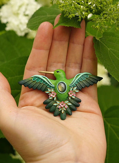 Hummingbird brooch