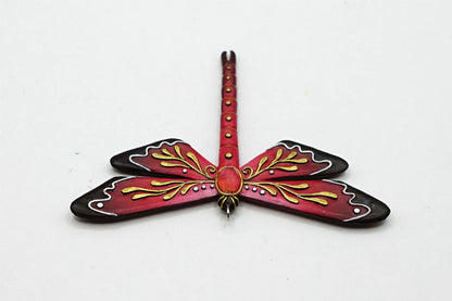 Botanical dragonfly pendant (red)