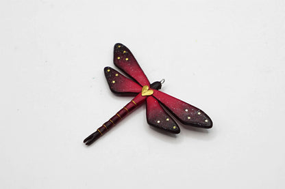 Botanical dragonfly pendant (red)