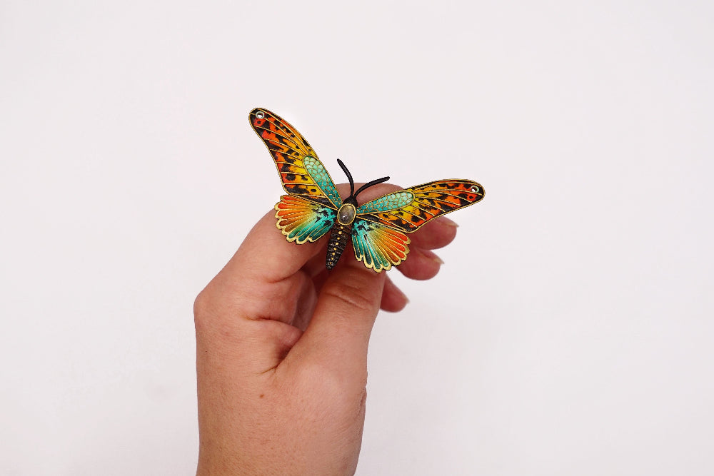 Double-sided butterfly pendant (orange)