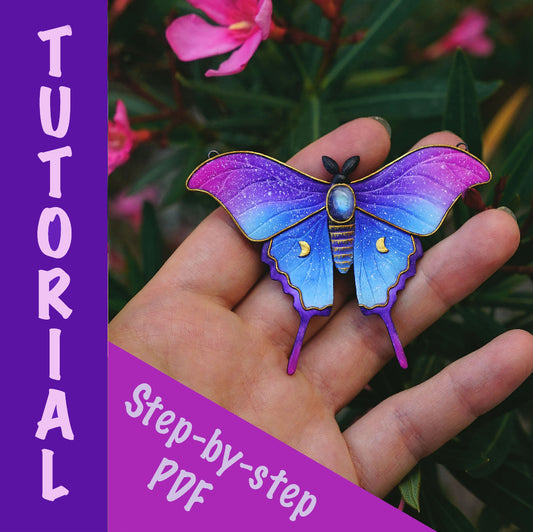 Double-sided galaxy moth pendant tutorial