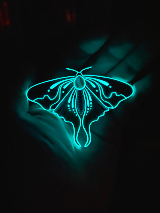 Glow in the dark moth pendant