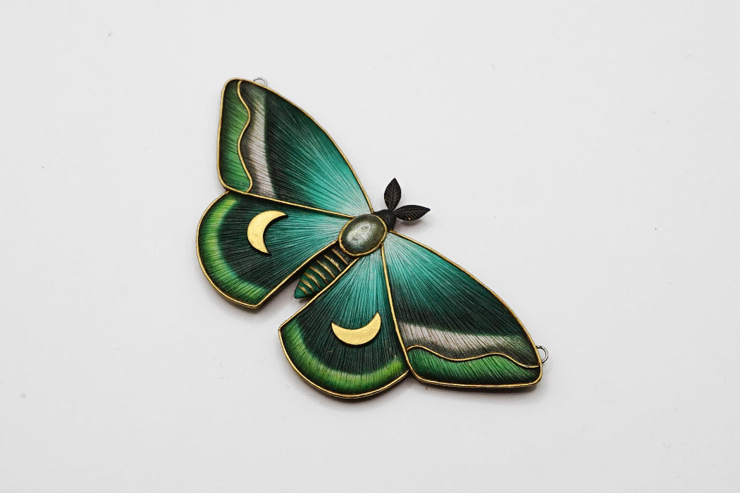 Forestwhisper | Green moth pendant
