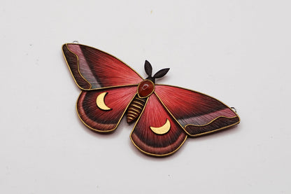Emberheart | Red moth pendant