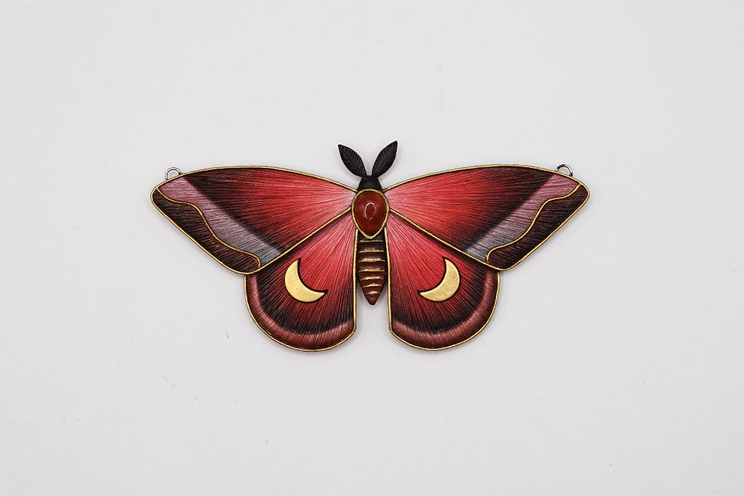Emberheart | Red moth pendant