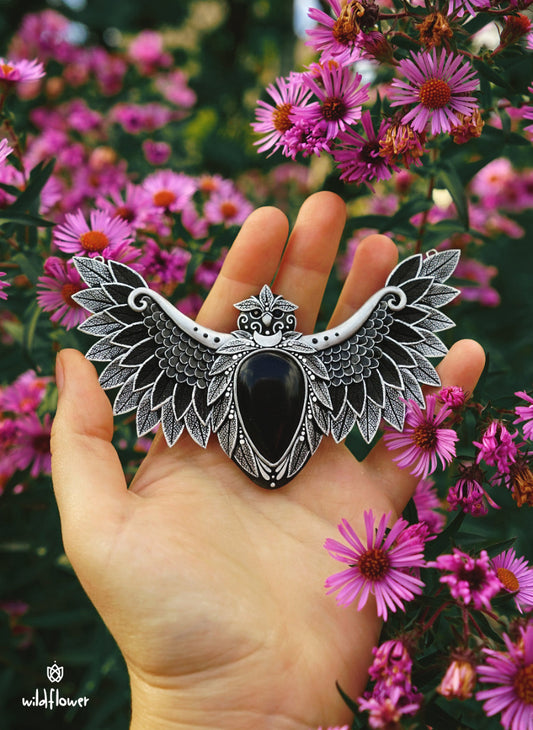 Leafy Owl large statement necklace