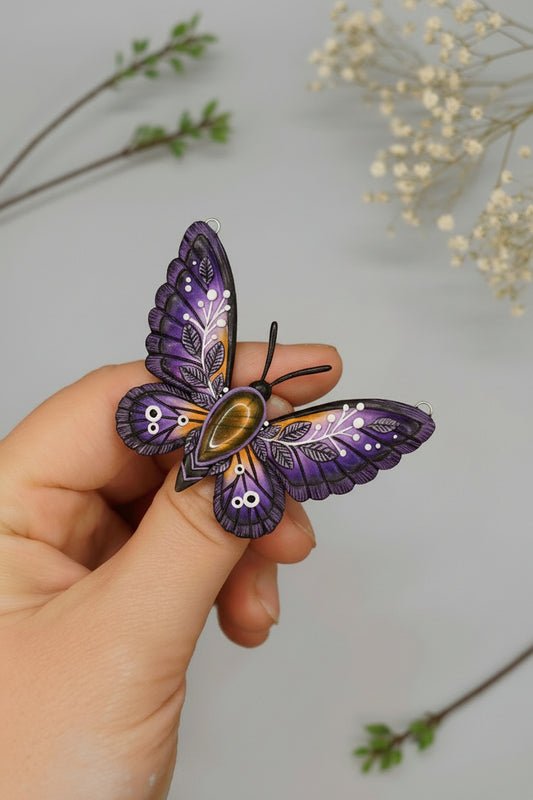 Lavender Meadow butterfly pendant