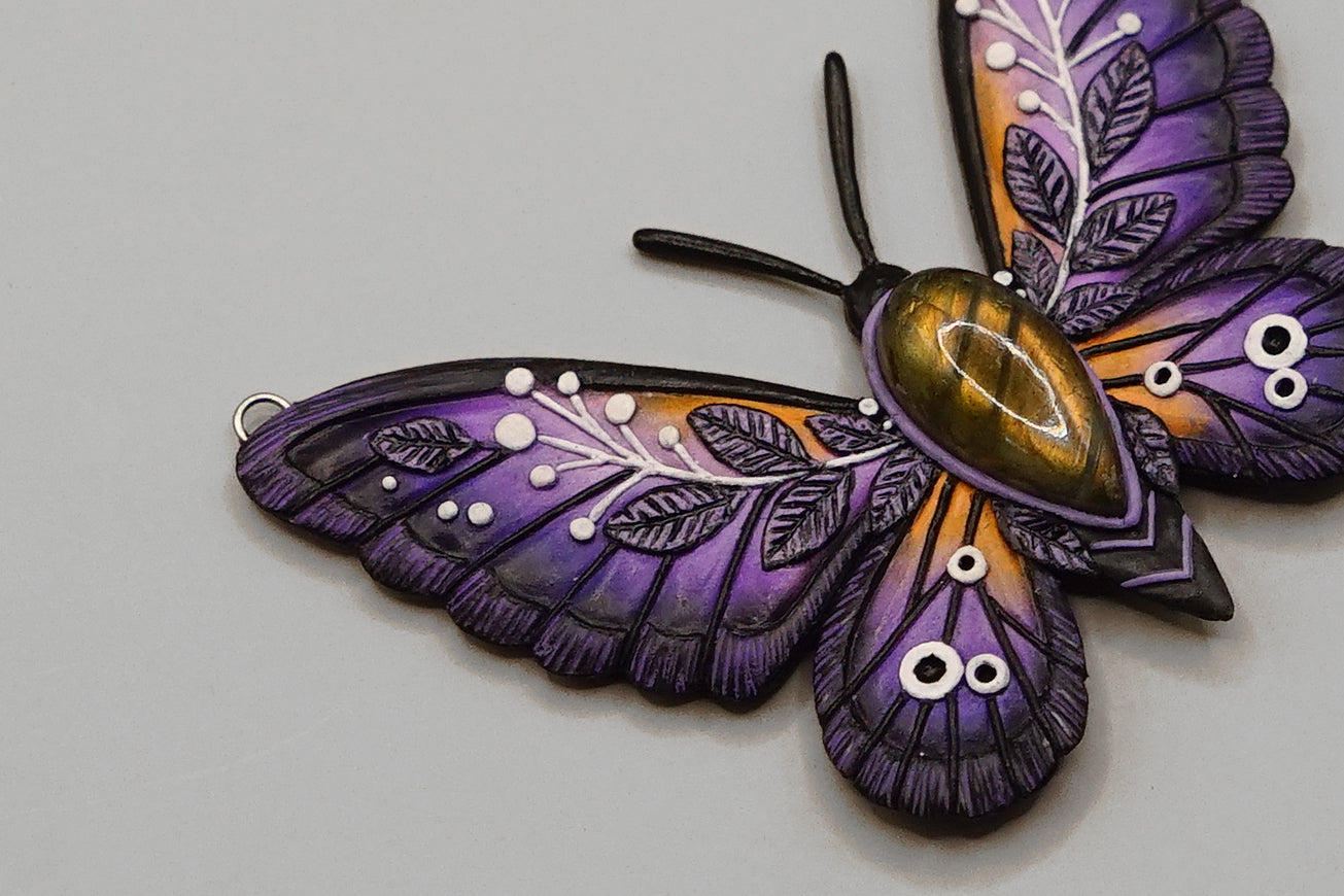 Lavender Meadow butterfly pendant
