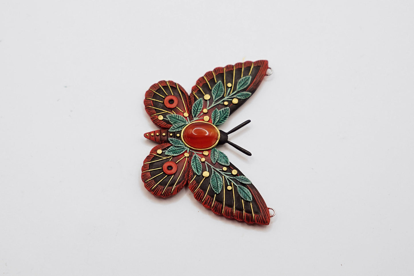 Poppywing butterfly pendant