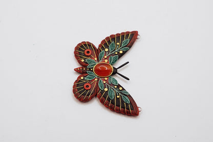 Poppywing butterfly pendant