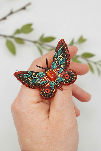 Poppywing butterfly pendant