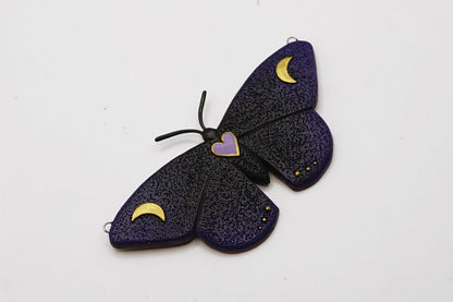 Dreamwalker | Violet moth pendant (discounted - minor flaws)