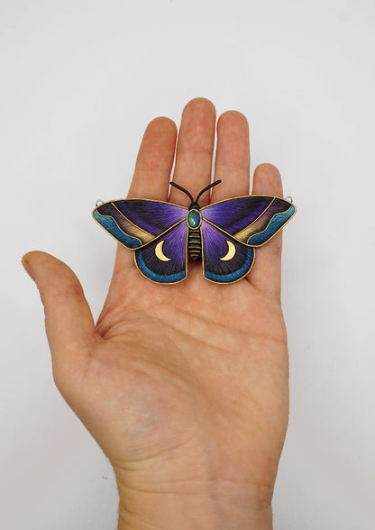 Dreamwalker | Violet moth pendant (discounted - minor flaws)